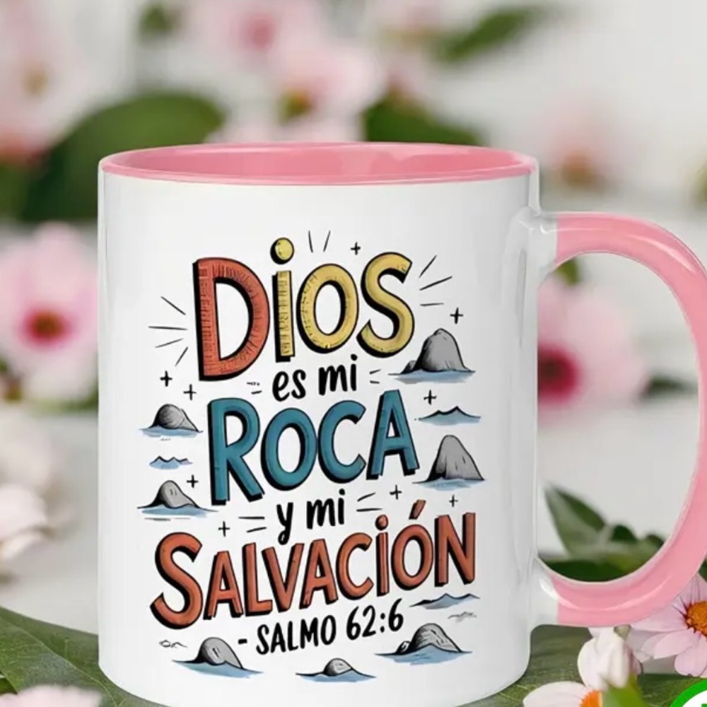 Inspirational Mug with Pink Handle